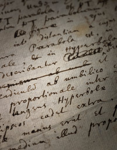 Two Pages of Revisions to the Principia Mathematica by Isaac Newton
