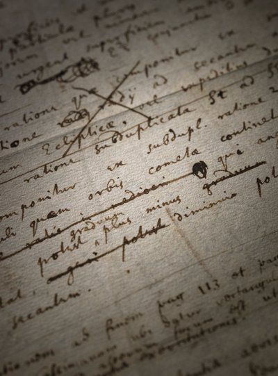 Two pages of revisions to the Principia Mathematica by Isaac Newton