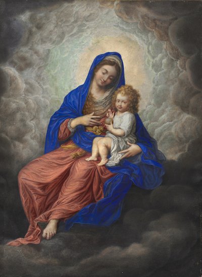 Madonna and Child in Glory c.1605-17 by Isaac Oliver