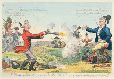 Killing no Murder, or a New Ministerial way of settling the affairs of the Nation! by Isaac Robert Cruikshank