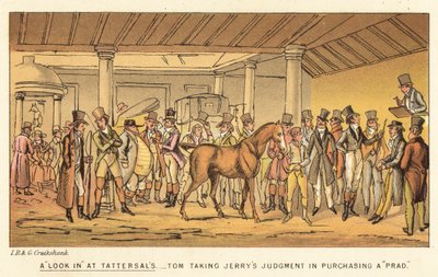 A Look in at Tattersalls by Isaac, Robert and George Cruikshank