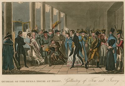 Outside of the Opera House; Gallantry of Tom and Jerry by Isaac, Robert and George Cruikshank
