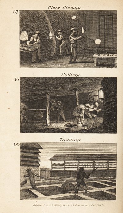 Trades in Regency England: Glass-Blowing, Colliery, and Tanning by Isaac Taylor
