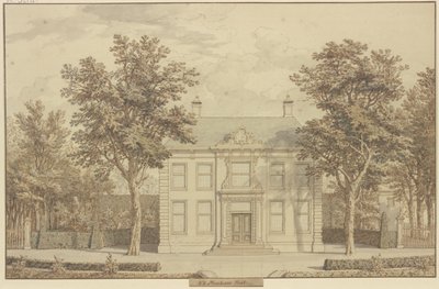 Garden with Yew Hedge and a House Between Two Trees by Isaac de Moucheron