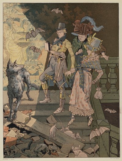Scene from La Dame de Gai-Fredon, by Quatrelles (Ernest L