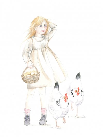 Collecting Eggs Easter 26 by Isabelle Brent
