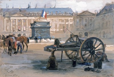 The Fall of the Vendome Column, 29th May 1871 by Isidore Pils