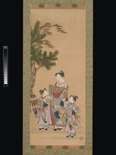 Courtesan and Two Attendants on New Year