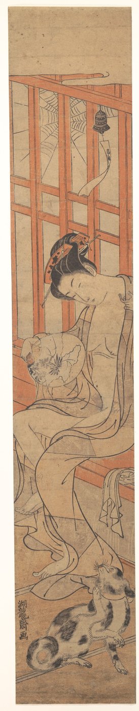 Woman Fanning Herself After a Bath by Isoda Koryusai
