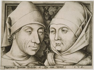 Self-Portrait with His Wife, Ida by Israhel van Meckenem