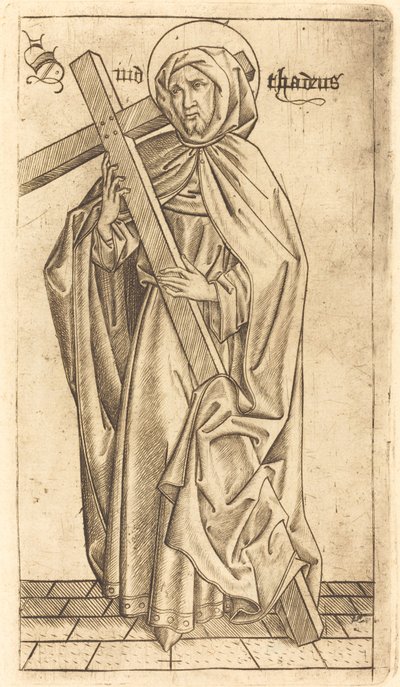 Saint Judas Thaddeus (?) or Saint Simon (?) by Israhel van Meckenem after Master E.S.