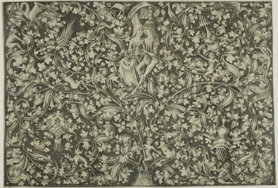 Ornamental Panel With Two Lovers by Israhel van Meckenem the younger