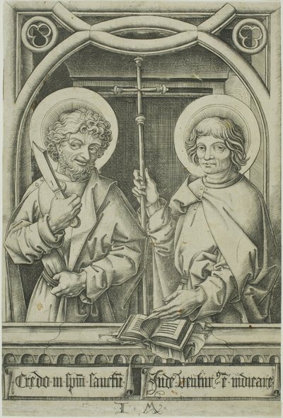 Saint Bartholomew and Saint Philip from The Twelve Apostles by Israhel van Meckenem the younger