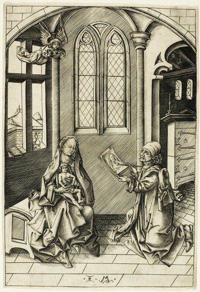 St. Luke Portraying the Madonna by Israhel van Meckenem the younger