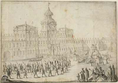 Religious Procession Entering Mirabell Palace, Salzburg by Israël Silvestre the Younger