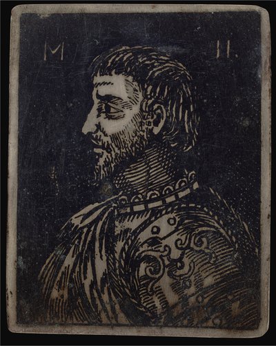 Bust of a Bearded Man with Ornate Breastplate Facing Left by Italian 16th Century