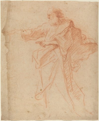 Standing Bearded Man Pointing Toward the Left by Italian 17th Century