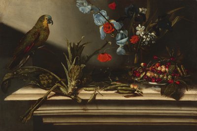 Still Life with Artichokes and a Parrot by Italian 17th Century