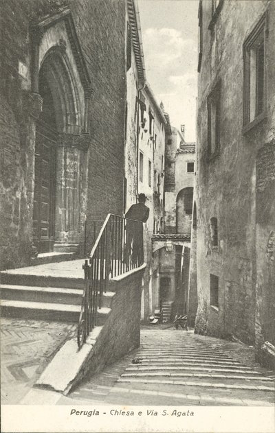 Perugia: Church and Via S Agata by Italian Photographer