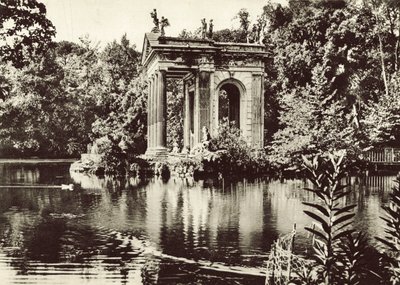 Temple on the lake of the Borghese Villa by Italian Photographer