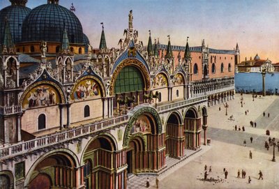 Venice: Facade of the Basilica seen from the Clock Tower by Italian Photographer