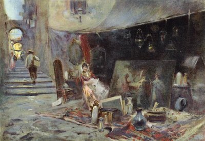 A Curiosity Shop in Naples by Italian School