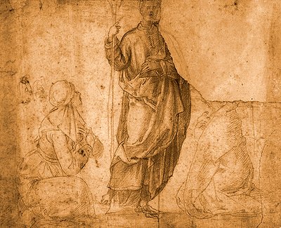A Saint with Two Kneeling Women by Italian School