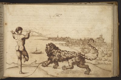 Human figure and a creature (