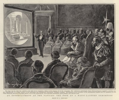 An Entertainment at the Vatican, the Pope at a Magic-Lantern Exhibition by Italian School
