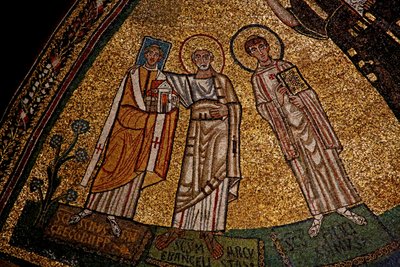 Apse with saints and Pope Gregory IV by Italian School
