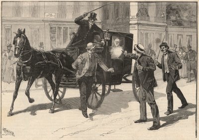 Assassination attempt on Francesco Crispi by the anarchist Lega, 1894 by Italian School