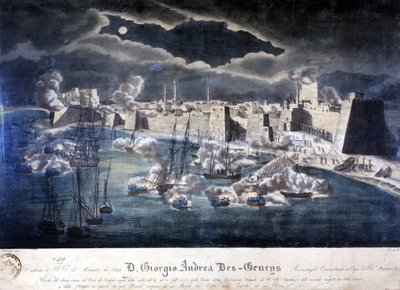 Attack by the Sardinian Navy on the port of Tripoli during operations against Barbarian piracy in 1825 by Italian School