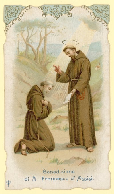 Blessing of St Francis of Assisi by Italian School