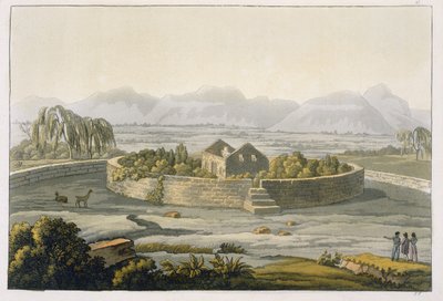Circular Fortress of Cannar, Peru, from Le Costume Ancien et Moderne, Volume II, plate 1, by Jules Ferrario, published c.1820s-30s by Italian School