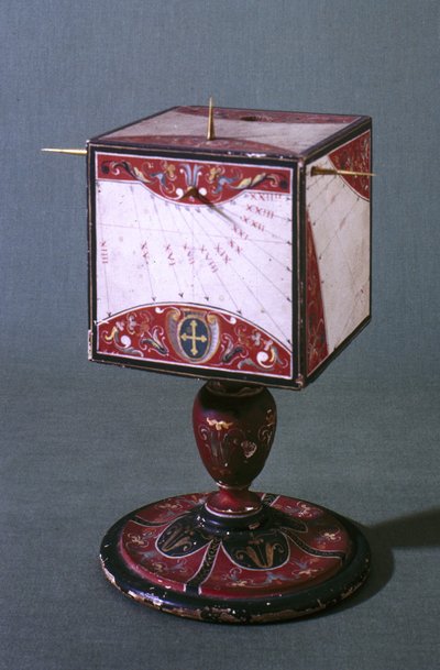 Cubical sundial showing the time in ancient Italian, Babylonian and Jewish systems of hours, Florentine, c.1560 by Italian School