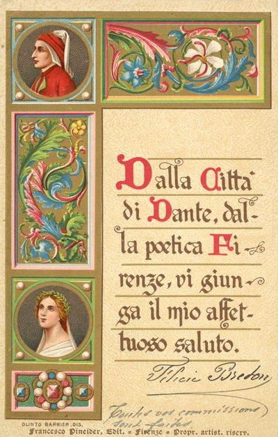 Dante, Beatrice, Divine Comedy by Italian School
