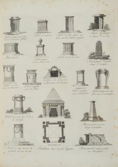 Designs for garden ornaments, from A Compendium of Drawings, by J.G. Grohmann by Italian School