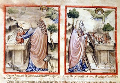 Episode of the Sacrifice of Isaac by Abraham by Italian School
