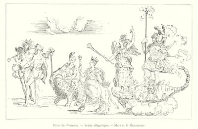 Festivities of Florence, Allegorical Scene, Mars and Fame by Italian School
