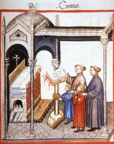 Singing (illustration from Tacuinum Sanitatis Codex Vindobonensis) by Italian School