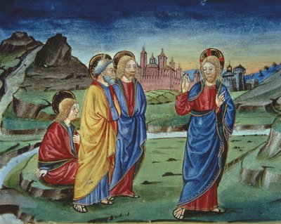 After the Transfiguration Christ Tells the Apostles Not to Reveal This Until After the Resurrection (detail) by Italian School