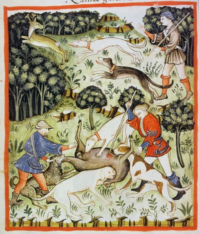 Hunting Gazelle, illustration from Tacuinum Sanitatis Codex Vindobonensis by Italian School