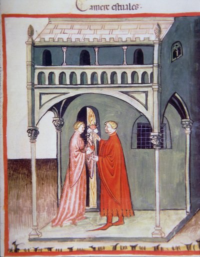 Summer Room (illustration from Tacuinum Sanitatis Codex Vindobonensis) by Italian School