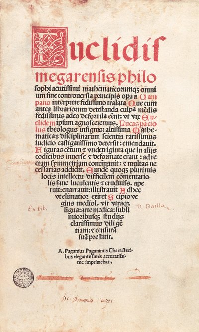Frontispiece of Euclid
