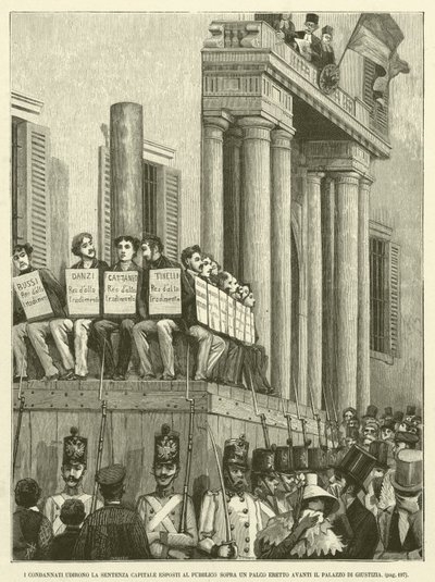 The Condemned Heard the Death Sentence Exposed to the Public on a Stage Erected in Front of the Palace of Justice by Italian School