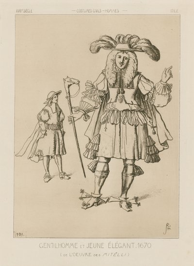 Italian Gentleman and Elegant Young Man, 1670 by Italian School