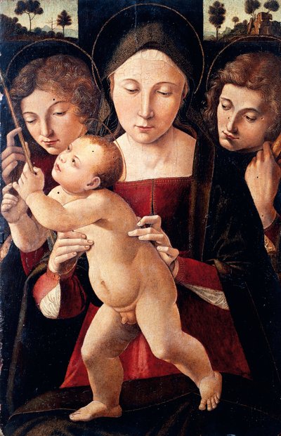 Madonna and Child with two Angels by Italian School