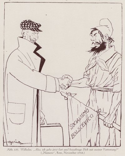 Kaiser Wilhelm II Handing Power to Bolshevik Socialism by Italian School