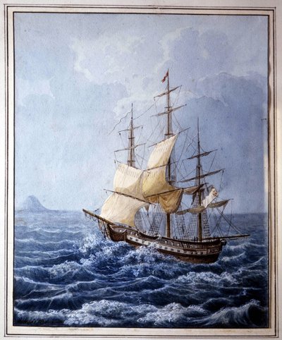 Marie Louise of Parma aboard a sailboat taking her to Naples on 10/07/1824, painting by B. Boccaccio. Museo Glauco Lombardi of Parma by Italian School