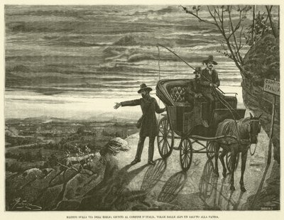 Mazzini on the Way to Exile, Reaching the Border of Italy, He Salutes the Homeland from the Alps by Italian School